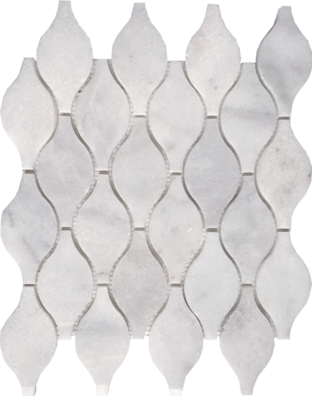 Full Sheet Sample - Pietra Antica Metropolitan Contempo Carrara Drops Vase Marble Mosaic - 10.5" x 12" Polished