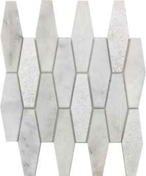 Full Sheet Sample - Pietra Antica Metropolitan Contempo Carrara Hexagon Marble Mosaic - 9.5" x 9" Multi Finish