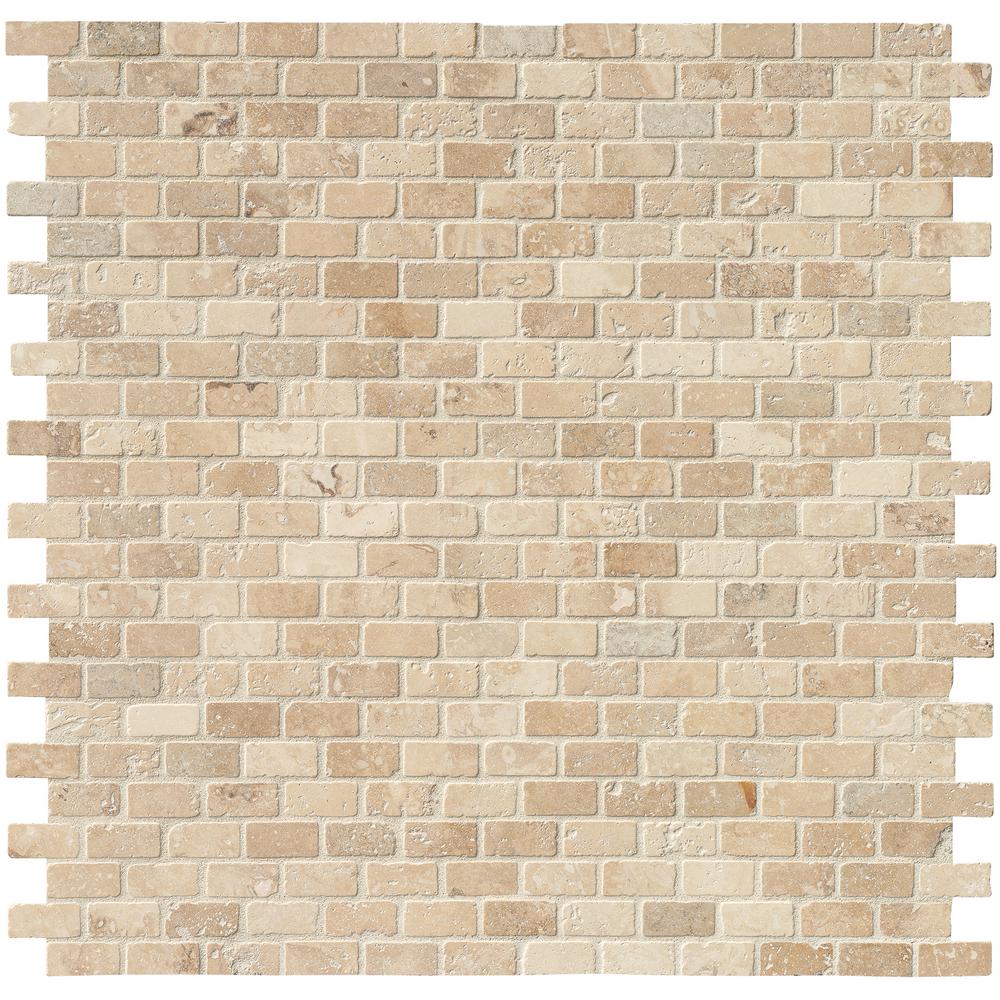 Tuscany Classic Chiaro Travertine Mosaic - 1" x 2" Brick