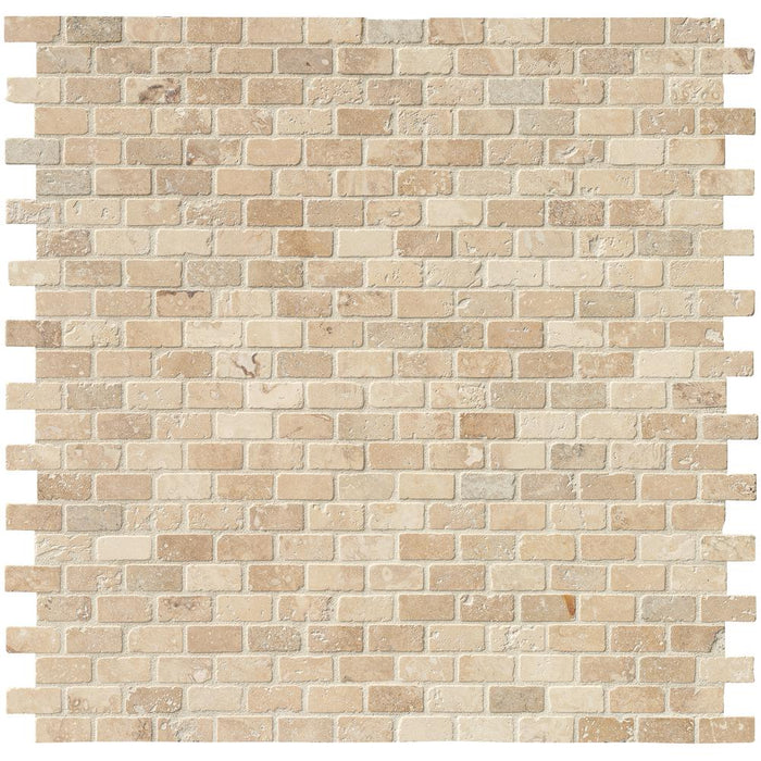 Tuscany Classic Chiaro Travertine Mosaic - 1" x 2" Brick