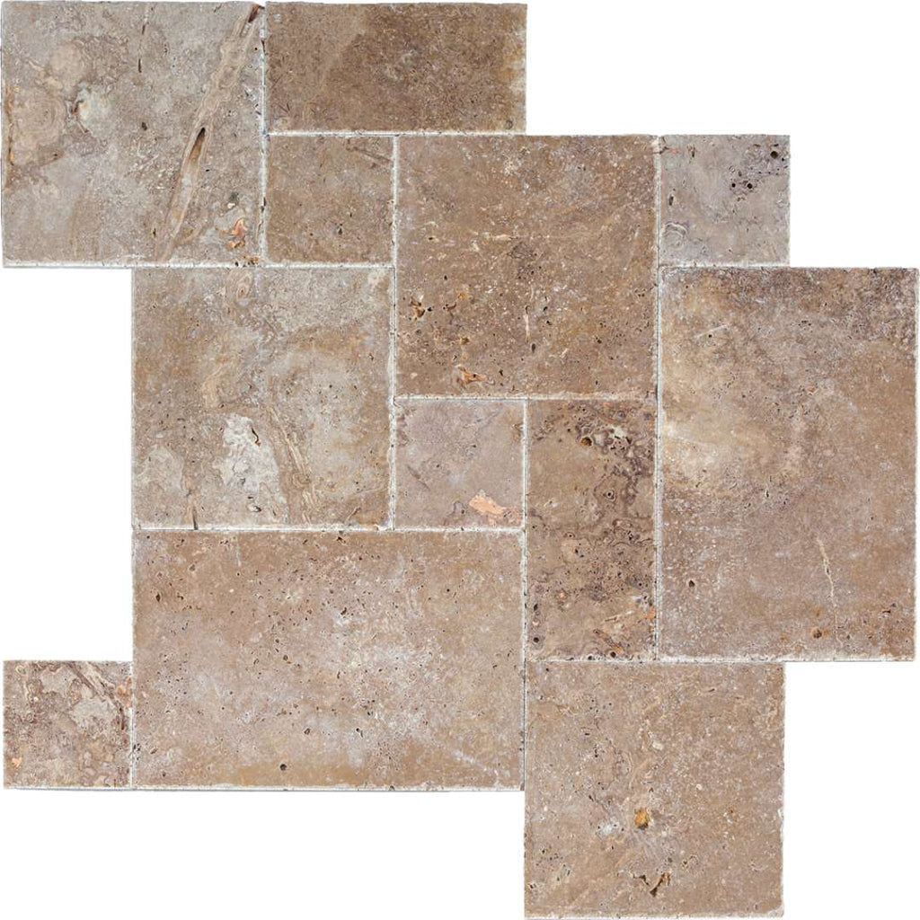 Daltile BE15 Napa Textured Travertine Versailles Pattern — Stone & Tile ...