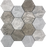 Full Sheet Sample - Pietra Antica Metropolitan Contempo City Gray Hexagon Marble Mosaic - 3" x 3" Multi Finish