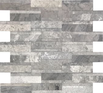 Full Sheet Sample - Pietra Antica Metropolitan Contempo City Gray Irregular Marble Mosaic - 11.75" x 11.75" Multi Finish