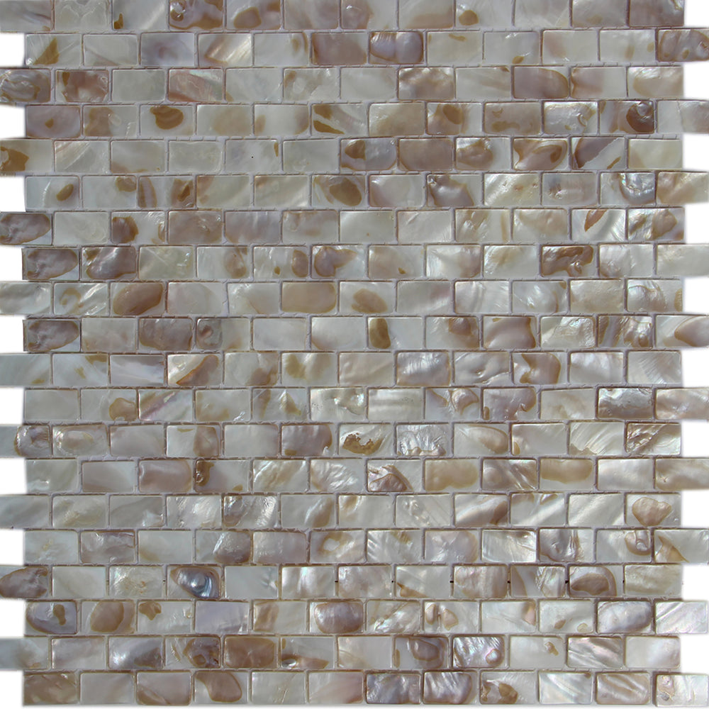 Colorful Mother of Pearl Polished Shell Mosaic - 3/5" x 1" Brick