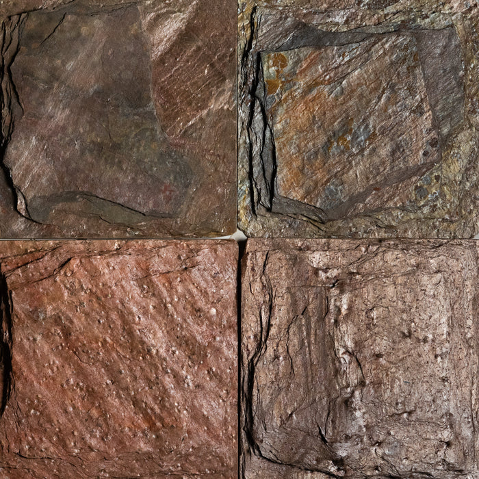 Full Tile Sample - Copper Slate Tile - 6" x 6" x 1/2" Chiseled
