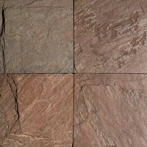 Copper Slate Tile - 12" x 12" x 3/8" Natural Cleft Face, Gauged Back