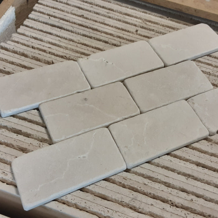 Crema Marfil Select Marble Tile - 3" x 6" x 3/8" Tumbled