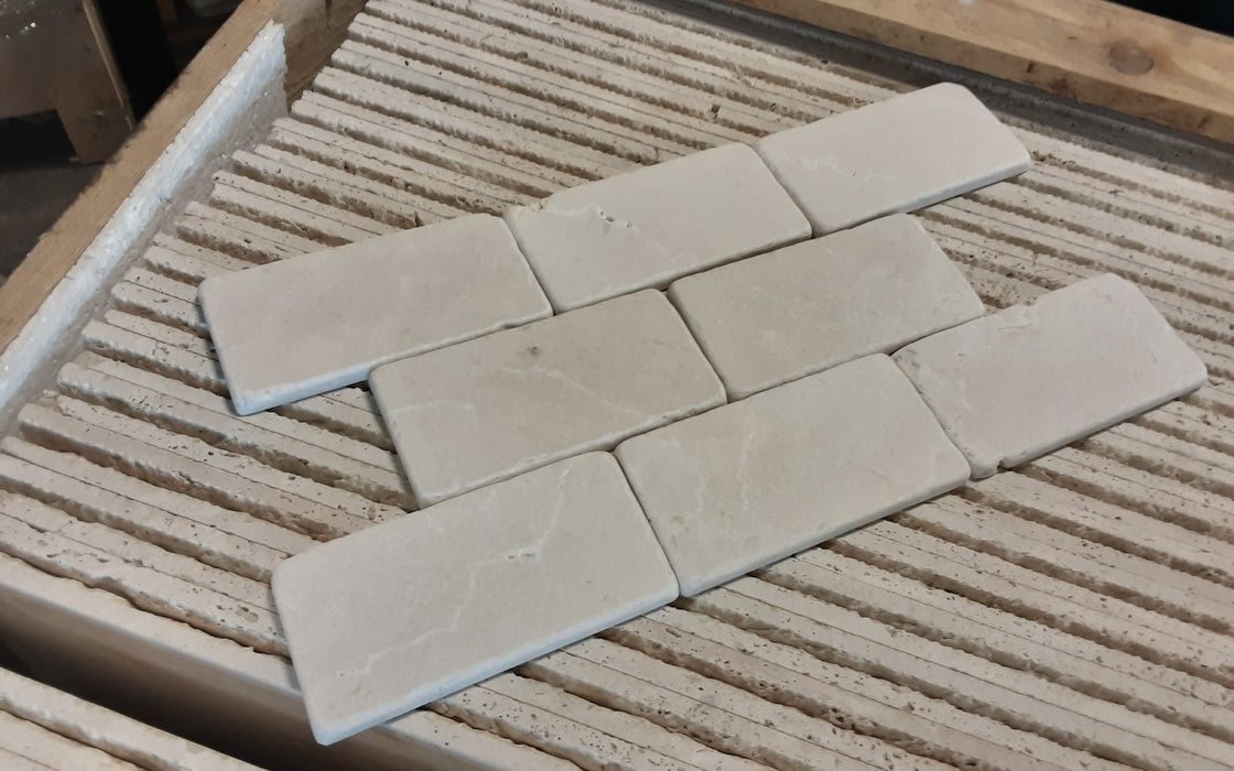 Crema Marfil Standard Marble Tile - 3" x 6" x 3/8" Tumbled