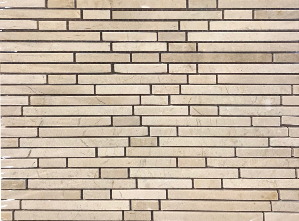 Crema Marfil Marble Mosaic - Bamboo Sticks
