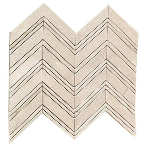 Crema Marfil Marble Mosaic - Large Chevron Polished