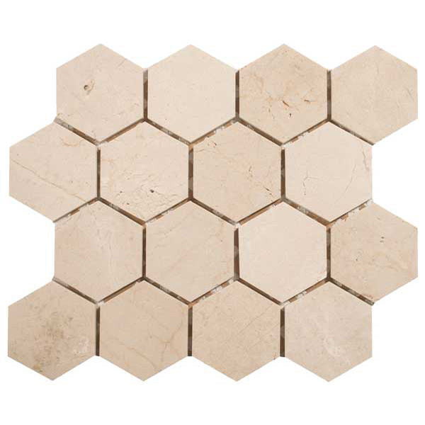 Full Sheet Sample - Pietra Antica Patara Stone Crema Marfil Hexagon Na ...