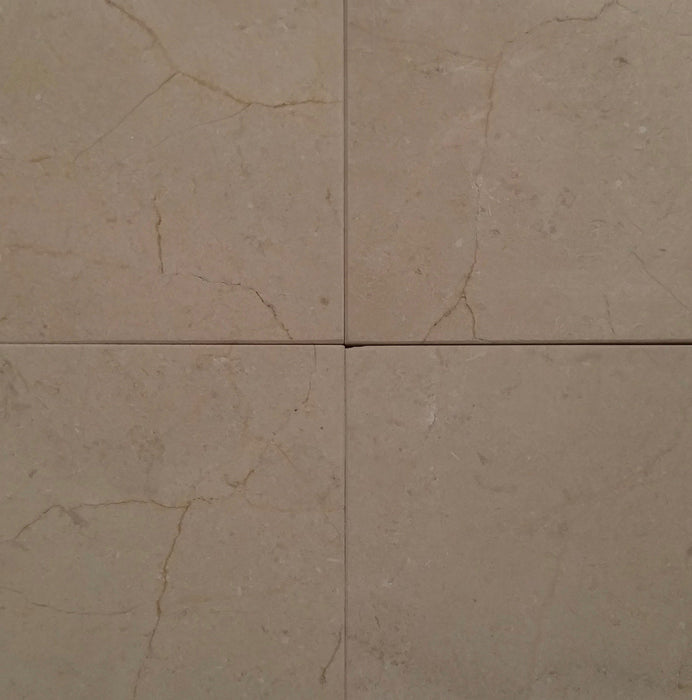 Honed Crema Marfil Select Marble Tile - 24" x 24" x 3/8" 