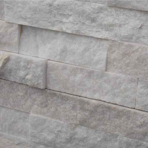 Ice White Split Face Quartzite Ledger Panel - 6" x 24" x 3/4"