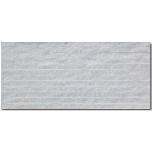 Crystal White Split Face Marble Veneer - 8" x 18" x 5/8"