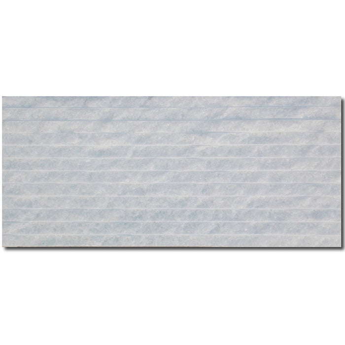 Crystal White Split Face Marble Veneer - 8" x 18" x 5/8"