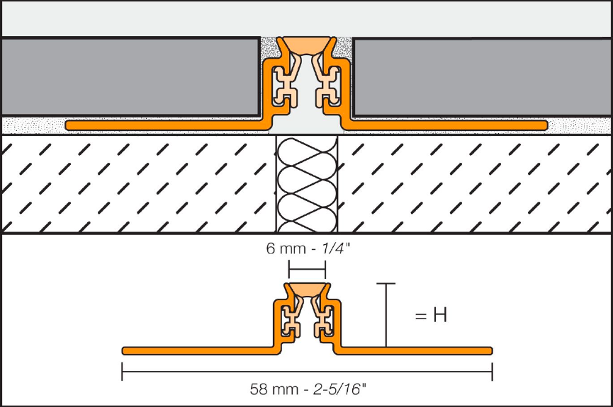 AKWS80HB Aluminum With Light Beige Insert Tile Edging Trim