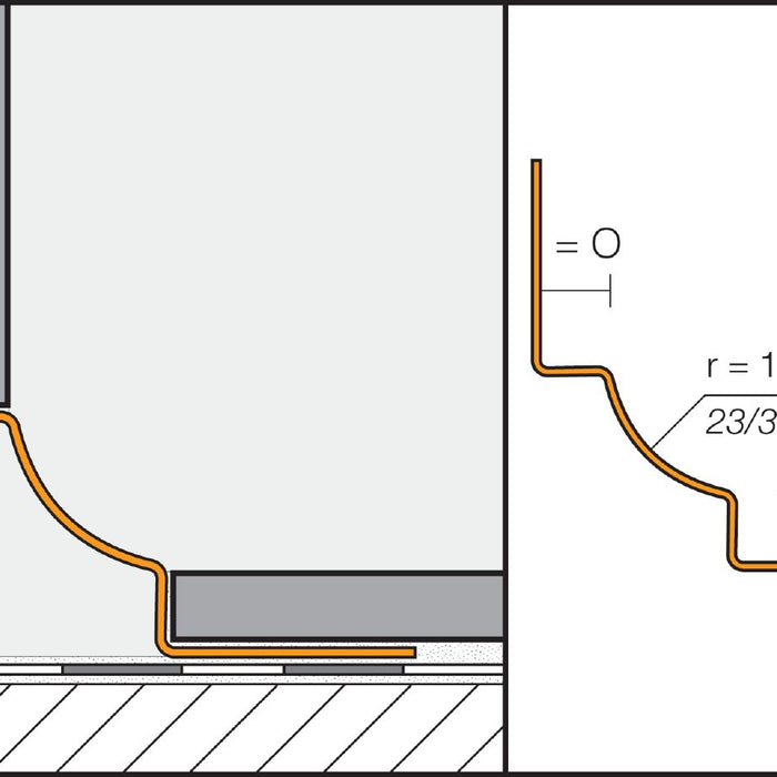 I135/EBHK2R18 Brushed Stainless Steel Metal Tile Edging Trim