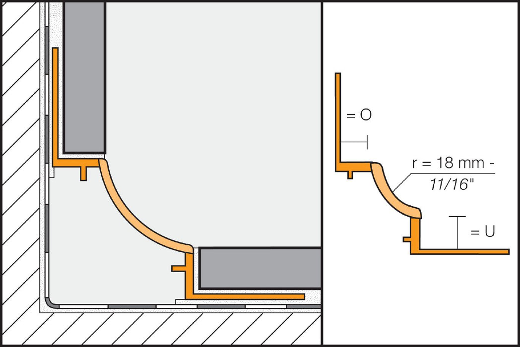 A/HKW/G Grey Tile Edging Trim