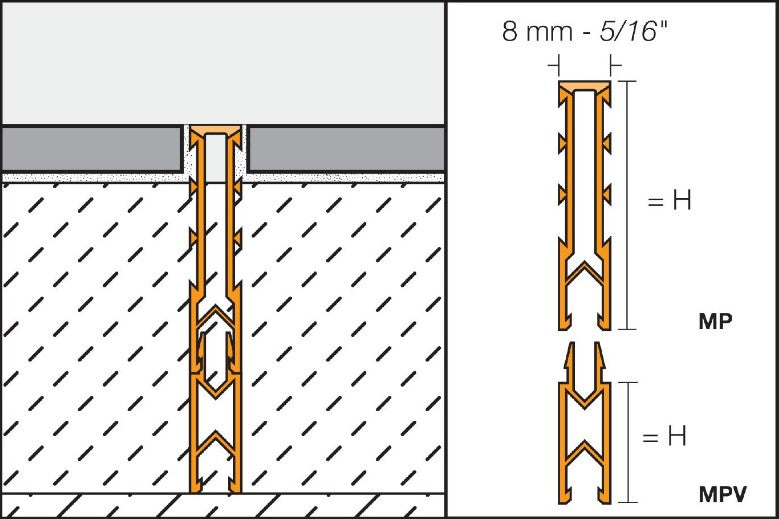 MPV15 Height Extension Profiles Tile Edging Trim