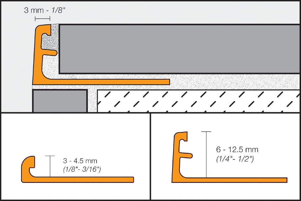 G45 Grey PVC Tile Edging Trim