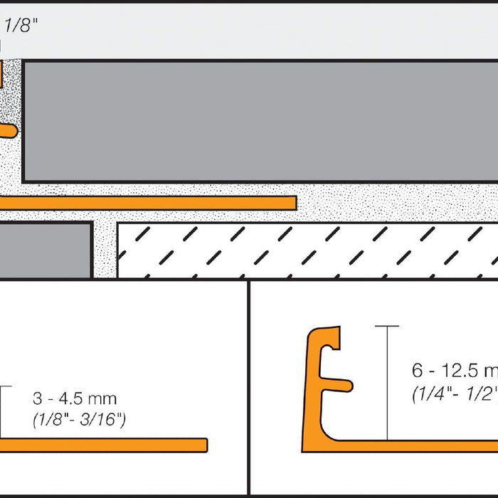 A60AT Satin Nickel Anodized Aluminum Metal Tile Edging Trim