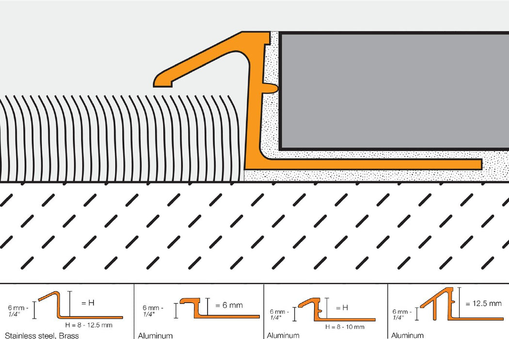 ATK80AKGB Brushed Copper Anodized Aluminum 5/16" x 8' 2 1/2"