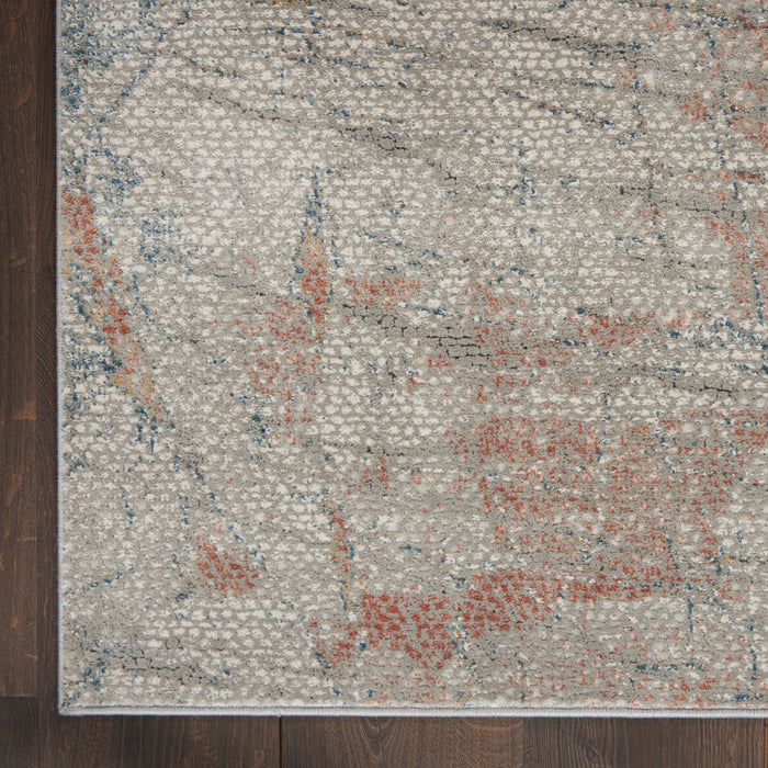 Rustic Textures Light Grey / Rust Synthetic Fibers LGYRS