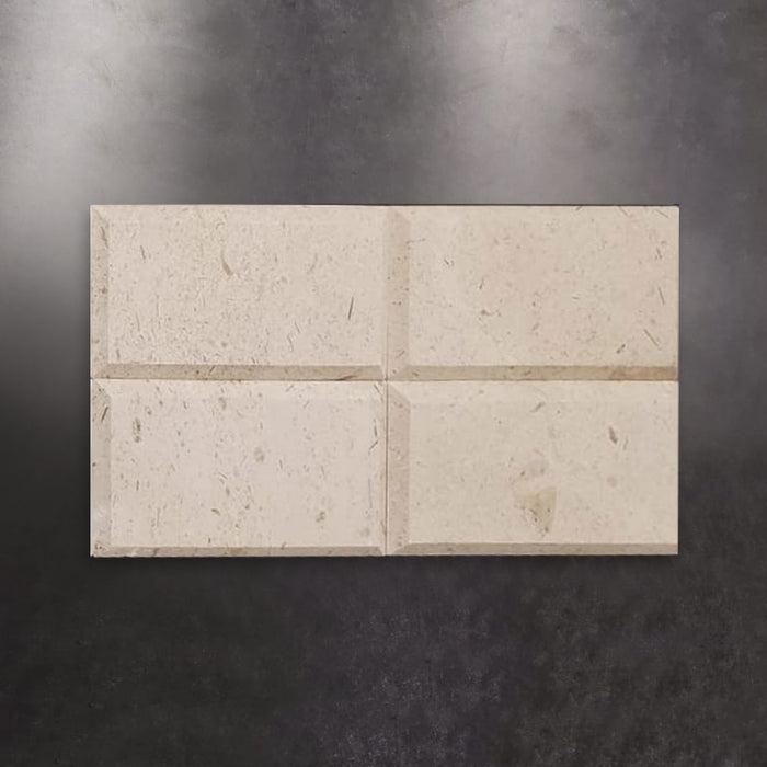 Camargo Beveled Honed Limestone Tile - 3" x 6"