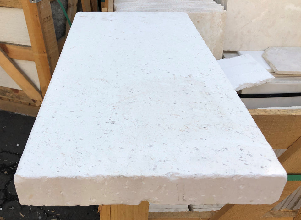 Champagne Tumbled Limestone Modern Coping - 12" x 24"