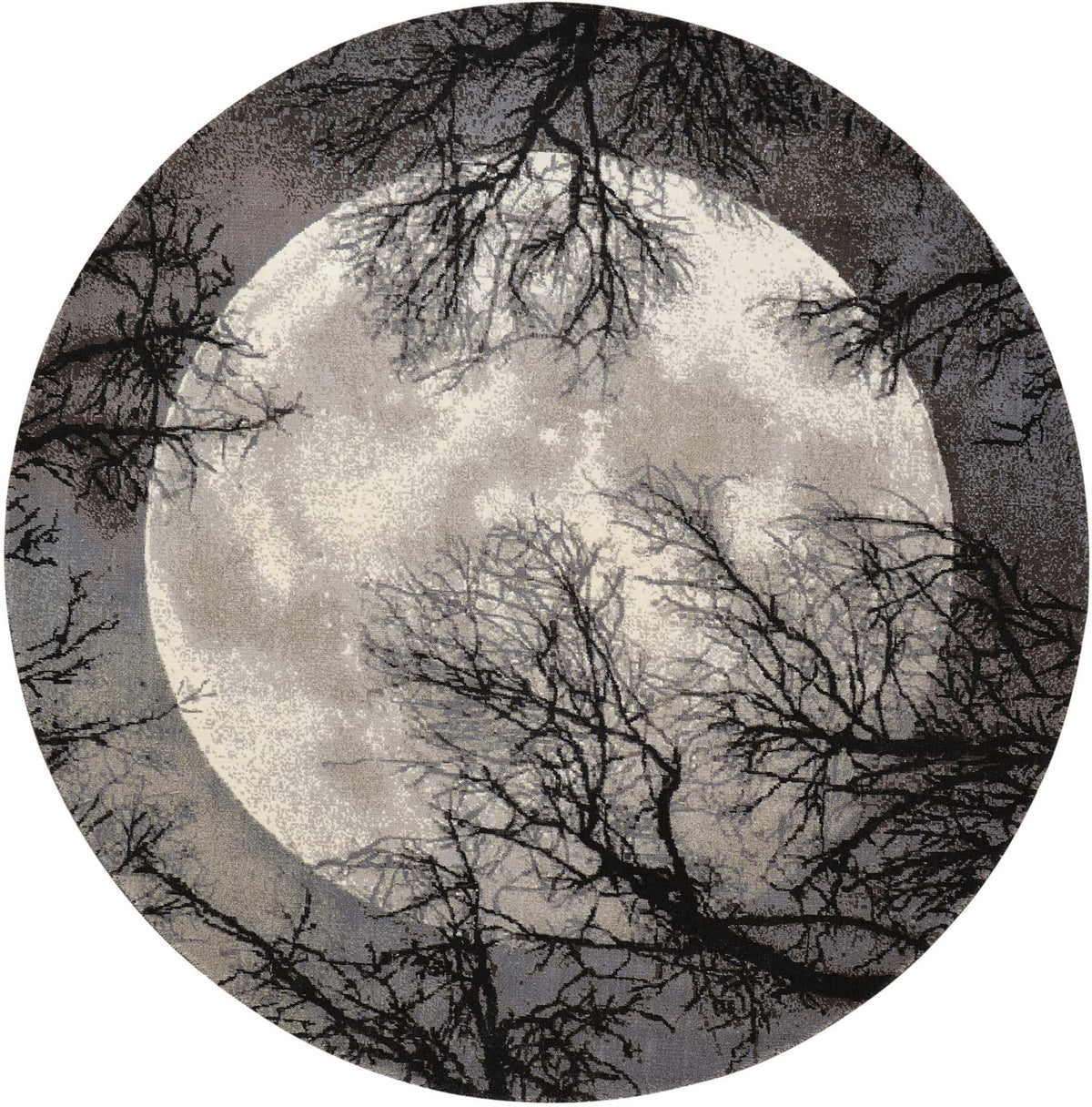 Nourison Twilight TWI17 Moon Wool Blend 8 Ft x Round Area Rug — Stone ...