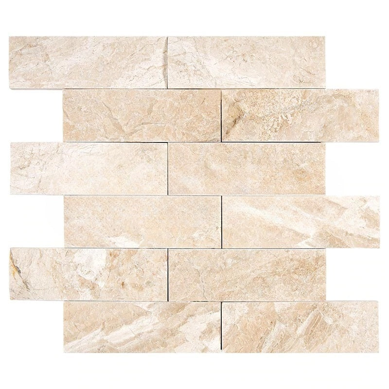 Diano Royal Marble Mosaic - 2" x 6" Brick Split Face