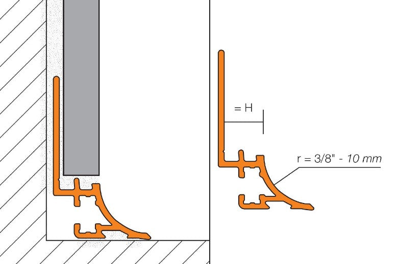 EL/AHKA/AT Satin Nickel Anodized Aluminum Tile Edging Trim