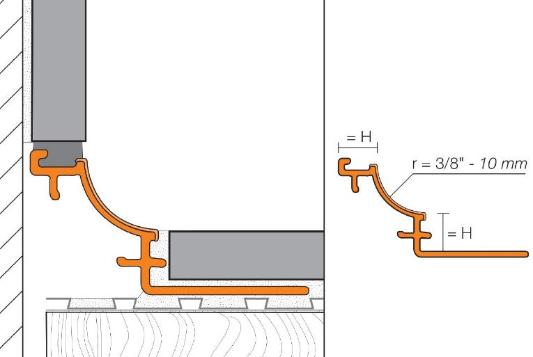 E135/PHK1S/G Grey Tile Edging Trim