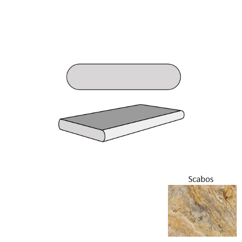 Scabos Tumbled Travertine Double Sided Pool Coping - 12" x 24" x 5 CM