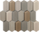 Full Sheet Sample - Metropolitan Dune Deco Picket Fence Stone & Glass Mosaic - 10.25" x 12" Polished