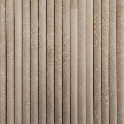 Durango Unfilled & Honed Travertine Mosaic - 3/4" x 12" Fluted