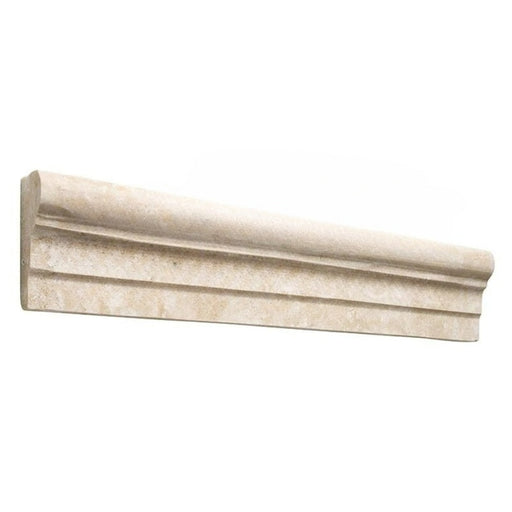 Durango Travertine Molding - 2 1/2" x 12" Crown (Mercer) Molding Unfilled & Honed