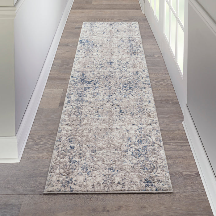 Royal Terrace Polyester Beige Blue KI43 BGEBL