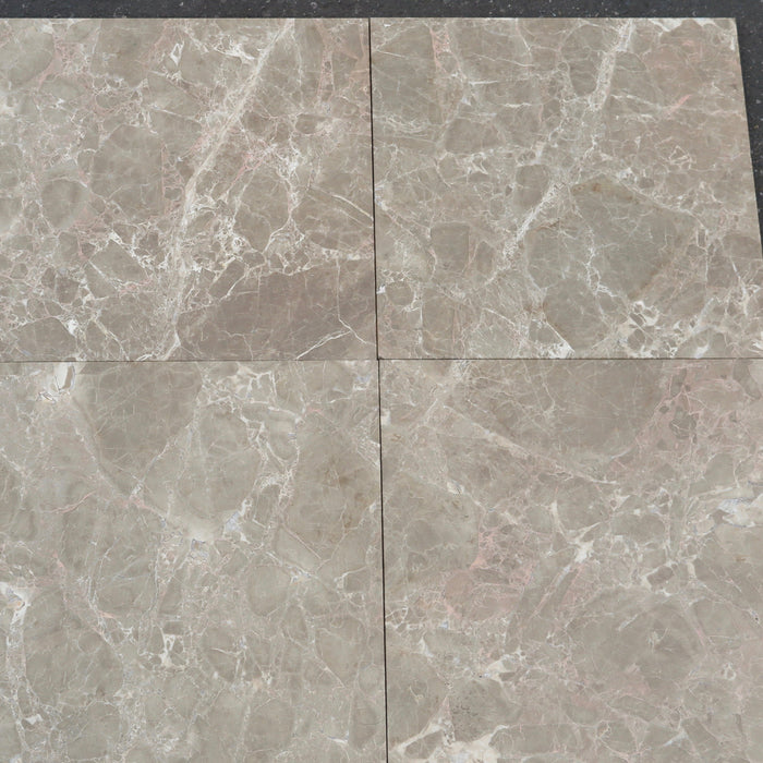 Polished Emperador Light Marble Tile - 18" x 18" x 1/2"