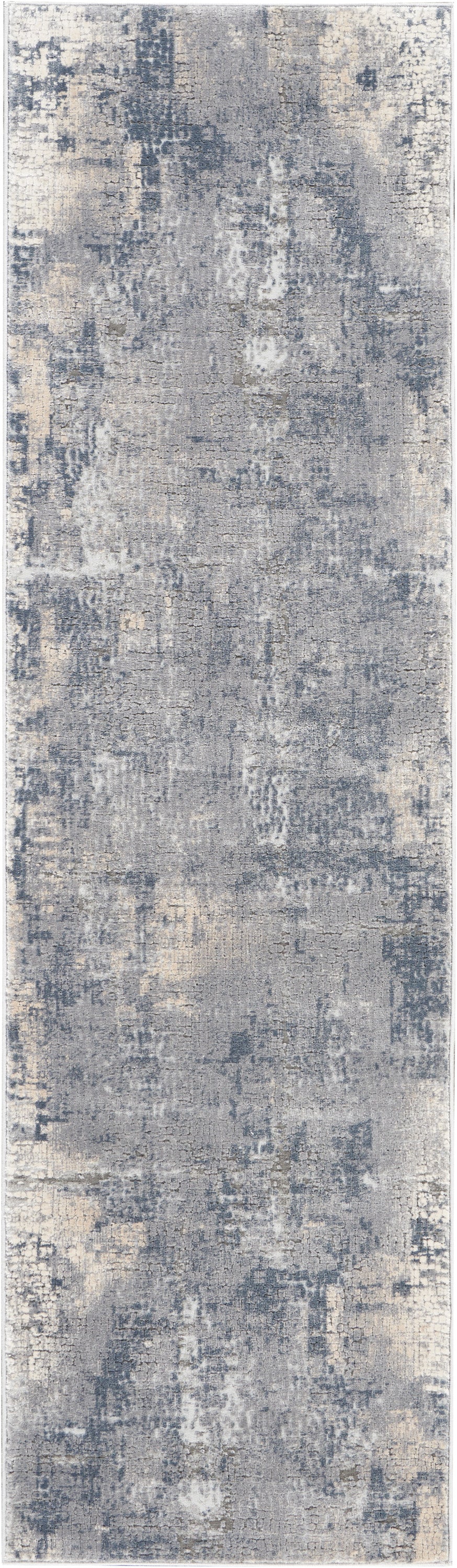 Stone Texture Rug Nourison Rustic Textures RUS06 Grey / Beige 8 Ft Runner Area Rug ...