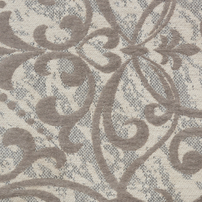 Damask Ivory/Grey IVGRY Polyester DAS01