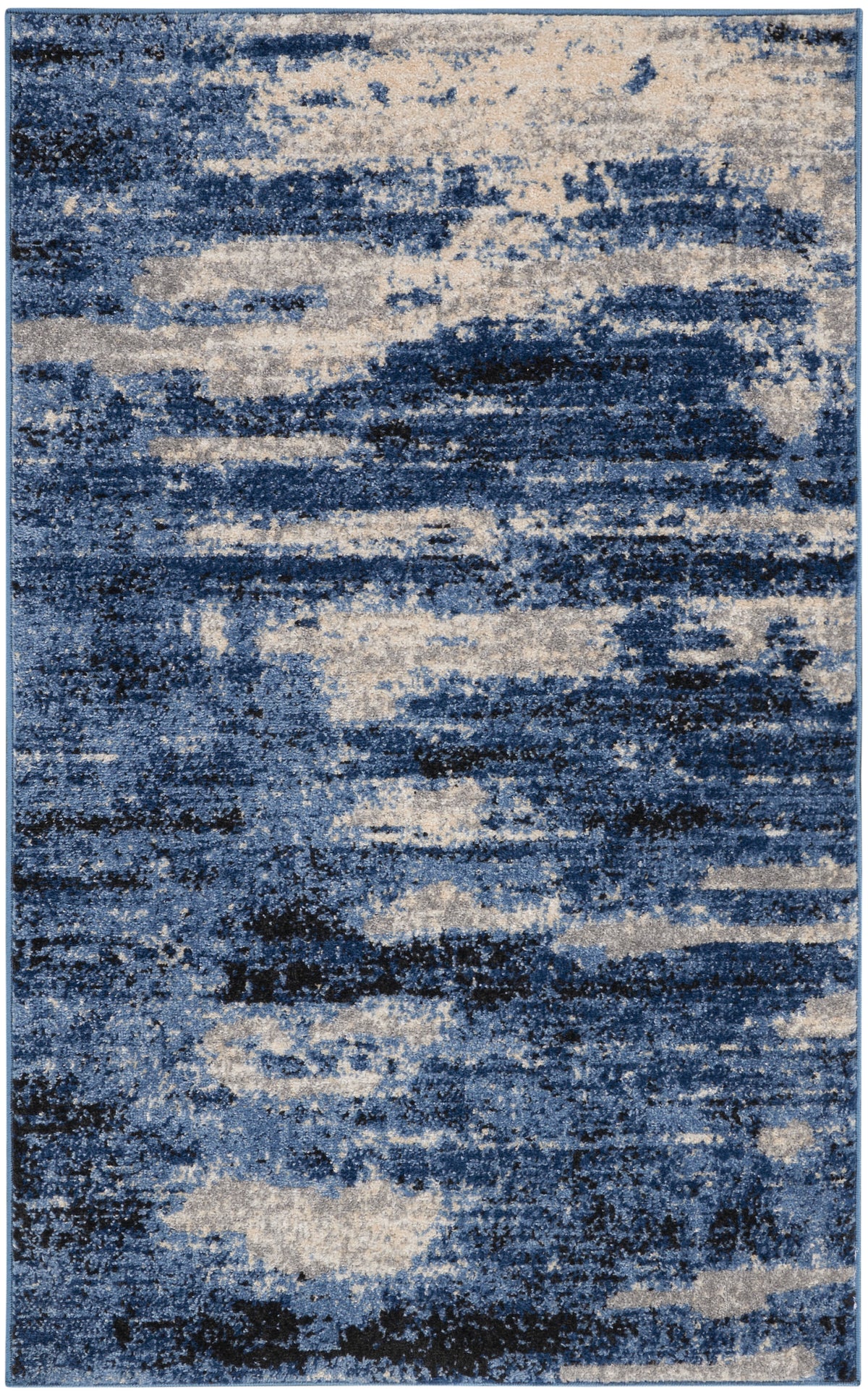 River Flow Rug Nourison River Flow RFV01 Blue / Grey 3 Ft x 5 Ft Area Rug — Stone ...