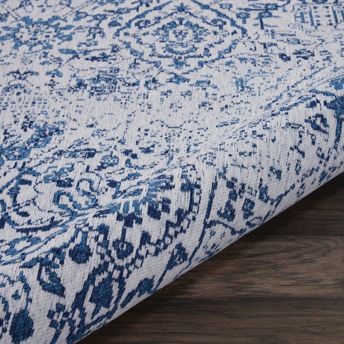 Damask Polyester IVNAV Ivory / Navy