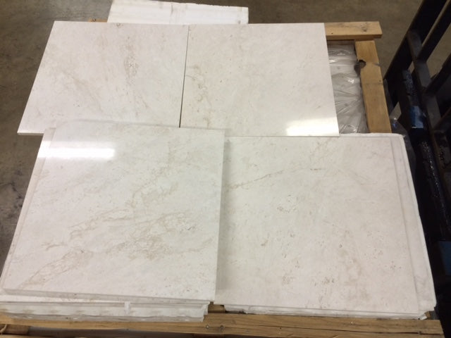 French Vanilla Polished Granite Tile - 12" x 12"