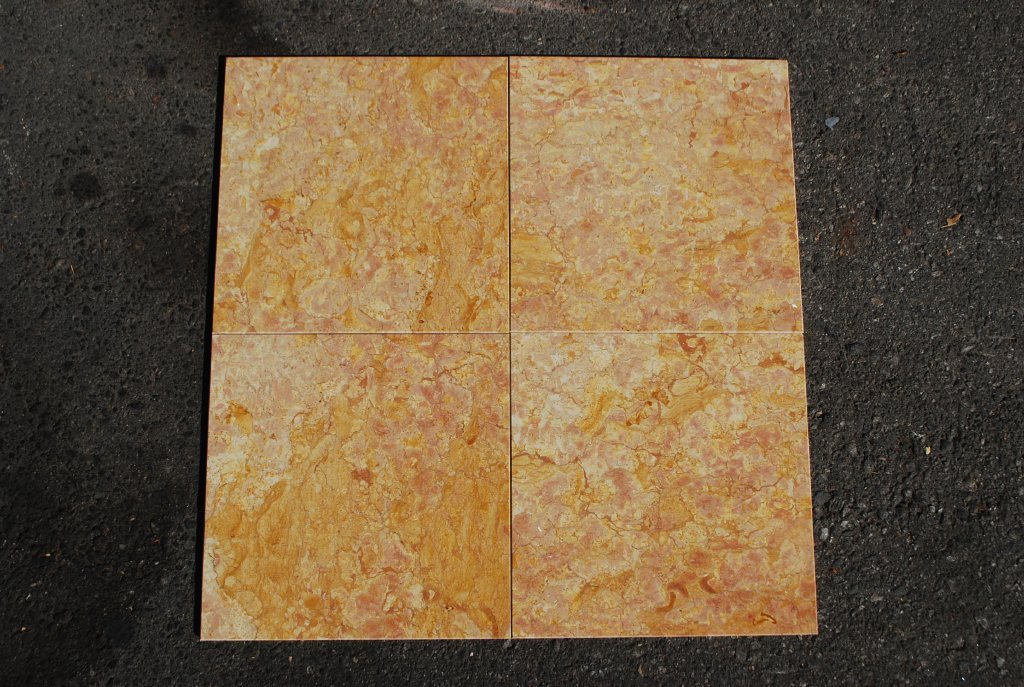 Polished Giallo Reale Marble Tile - 12" x 12" x 3/8"