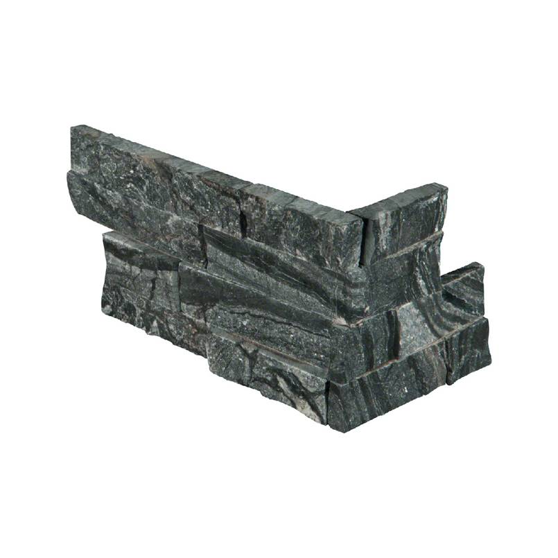 RockMount Stacked Stone Panel Glacial Black LPNLMGLABLK618COR