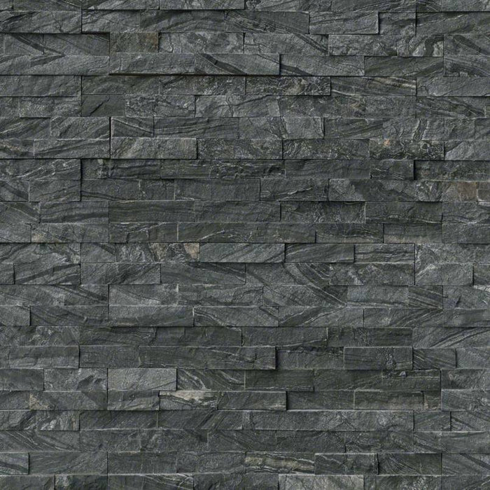 RockMount Stacked Stone Panel Glacial Black LPNLMGLABLK624