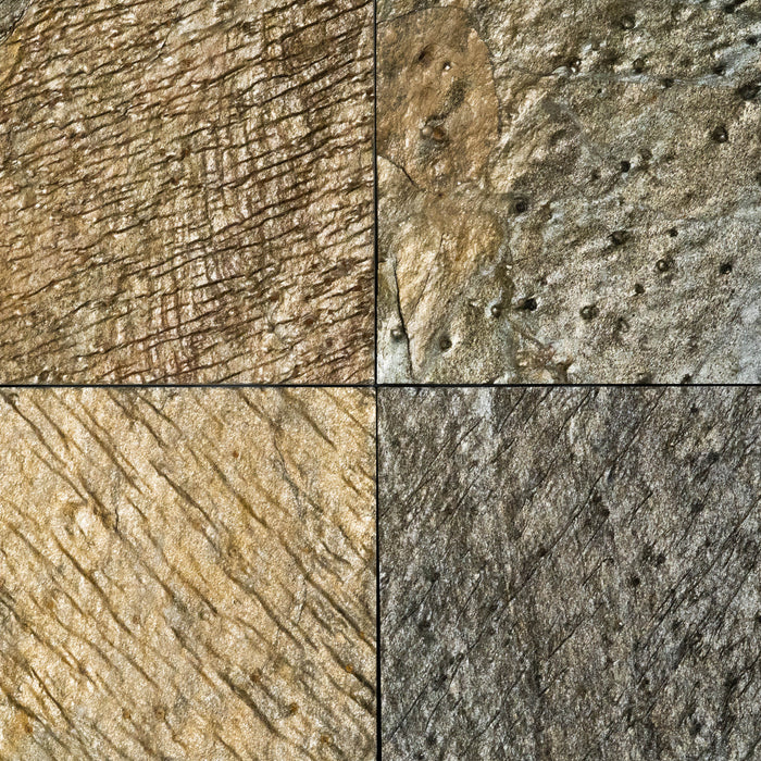 Full Tile Sample - Gold Green Quartzite Tile - 24" x 24" x 5/8" Natural Cleft Face, Gauged Back