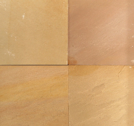 Golden Buff Sandstone Tile - 12" x 12" x 3/8" - 1/2" Natural Cleft Face, Gauged Back
