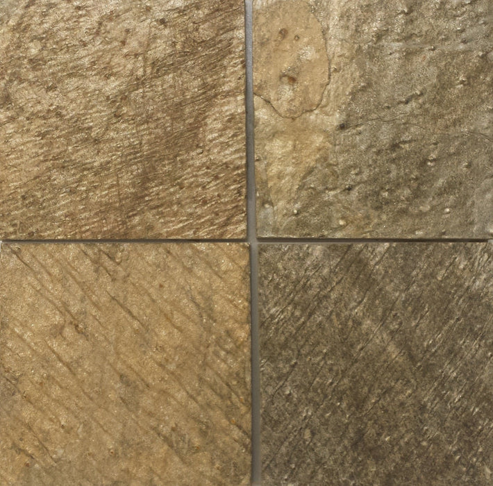 Full Tile Sample - Gold Green Quartzite Tile - 16" x 16" x 1/2" - 3/4" Natural Cleft Face & Back